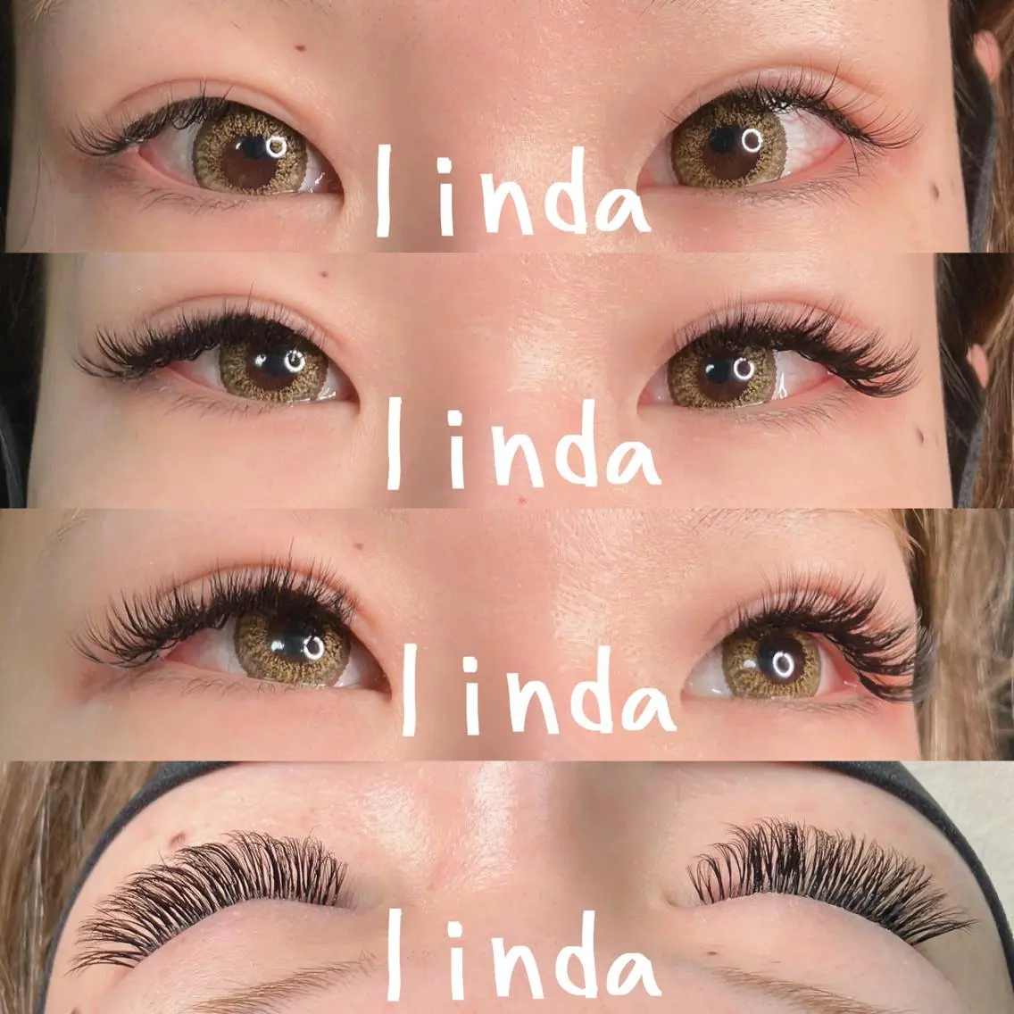 マツエク・マツパ 付け放題 ボリュームラッシュ linda lashesのマツエク・マツパデザイン