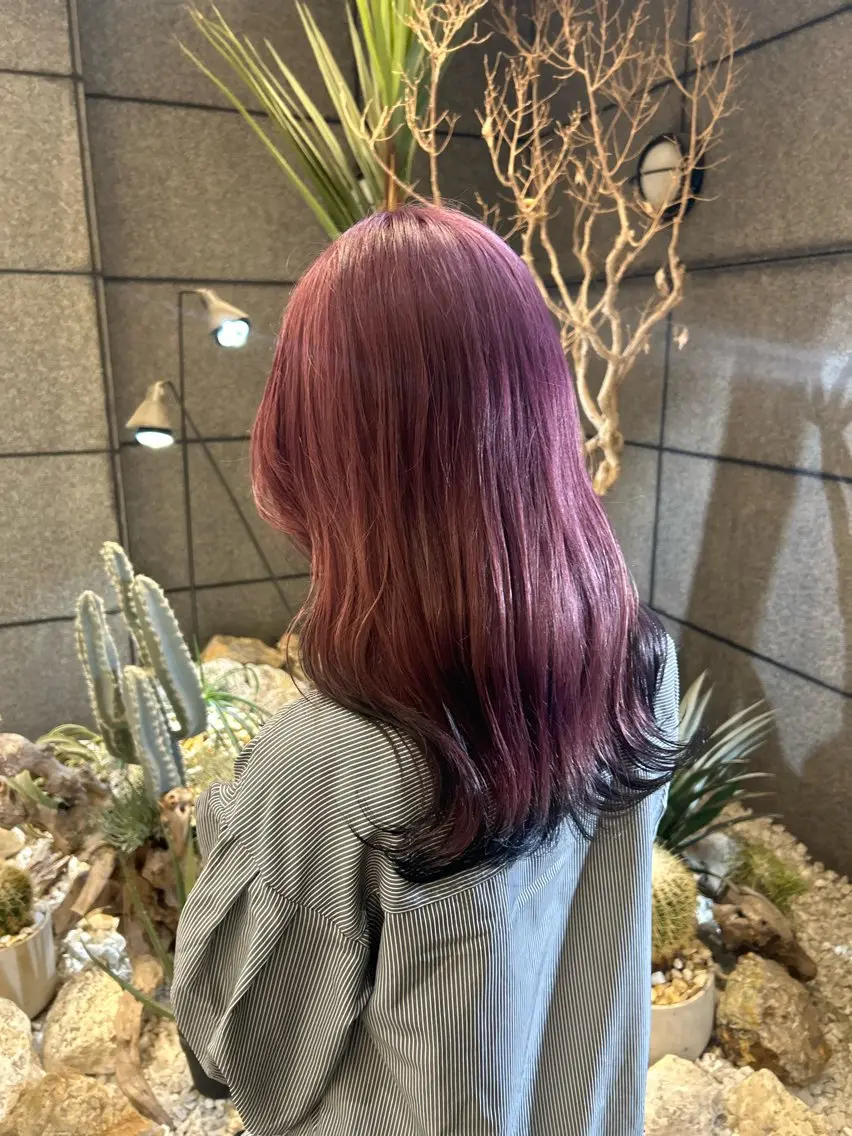 ミディアム カラー パーマ カット ヘアカラー トリートメント 🇰🇷レイヤー/ト レンドまつげ🎀ミキのヘアスタイル