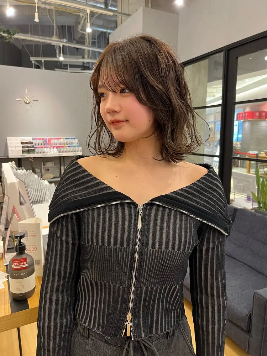 ミディアム ミディアムパーマ ボブ/パーマ 村中　仁人のヘアスタイル
