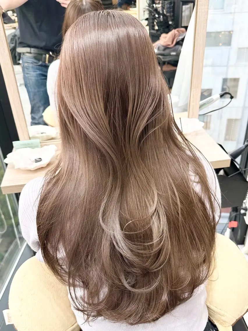 セミロング カット ヘアカラー トリートメント ✨透明感カラー 恵比寿HAYATO✨のヘアスタイル
