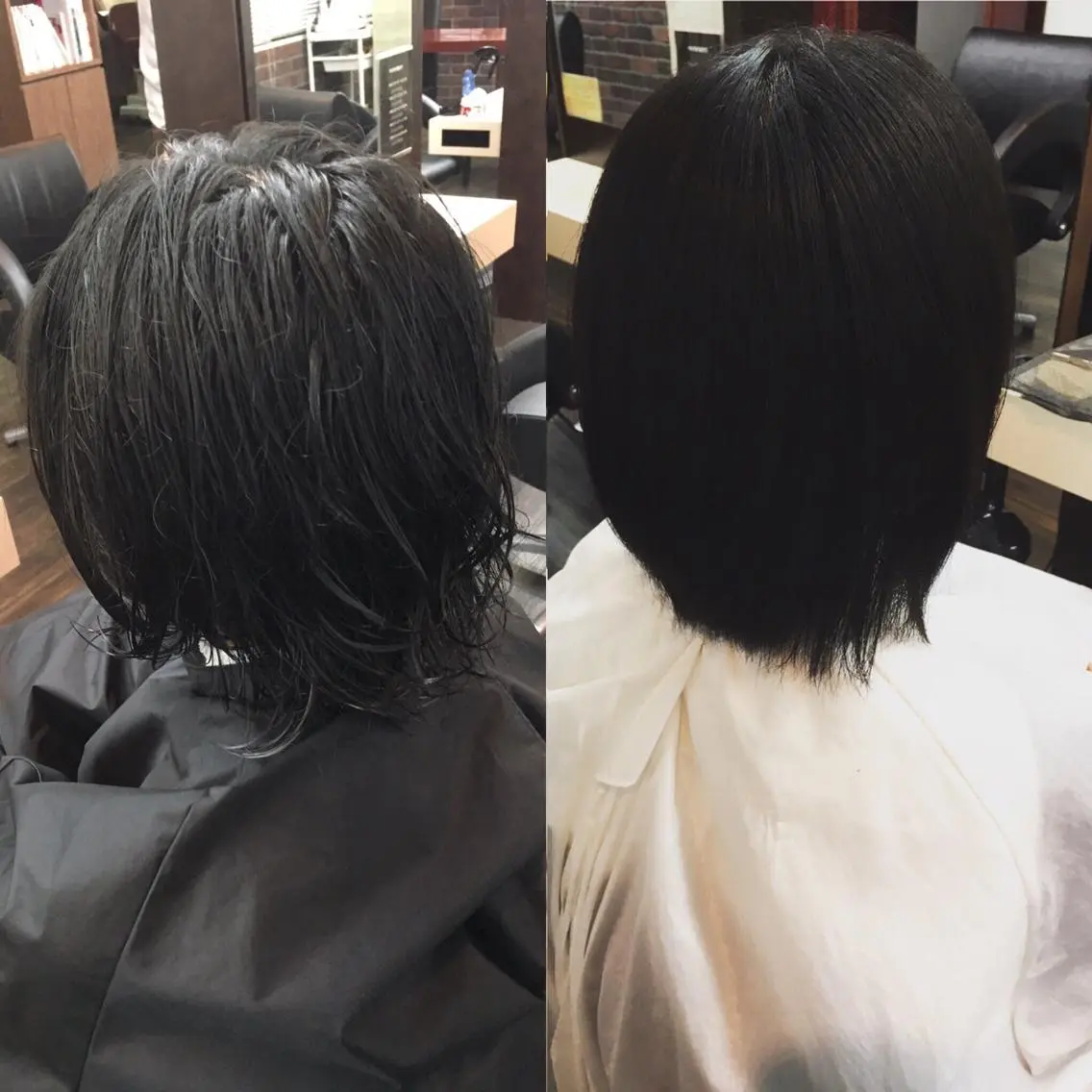 ミディアム 縮毛矯正 シムラ カイゲンのヘアスタイル