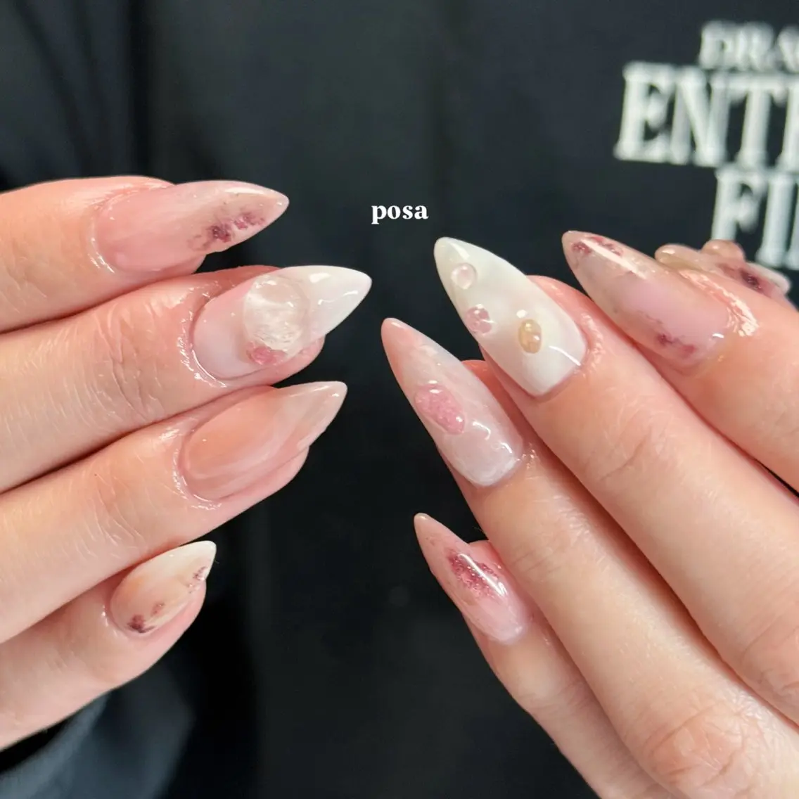 ネイル ニュアンスネイル シンプルネイル ハンドネイル posa nail モエミのネイルデザイン