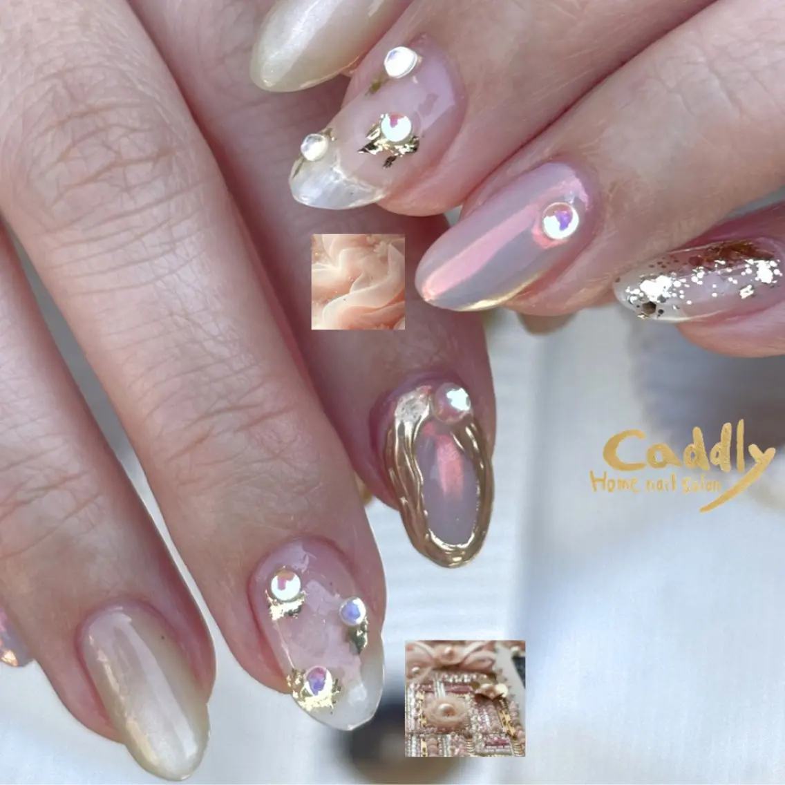 ネイル オーロラネイル ハンドネイル caddly naoのネイルデザイン