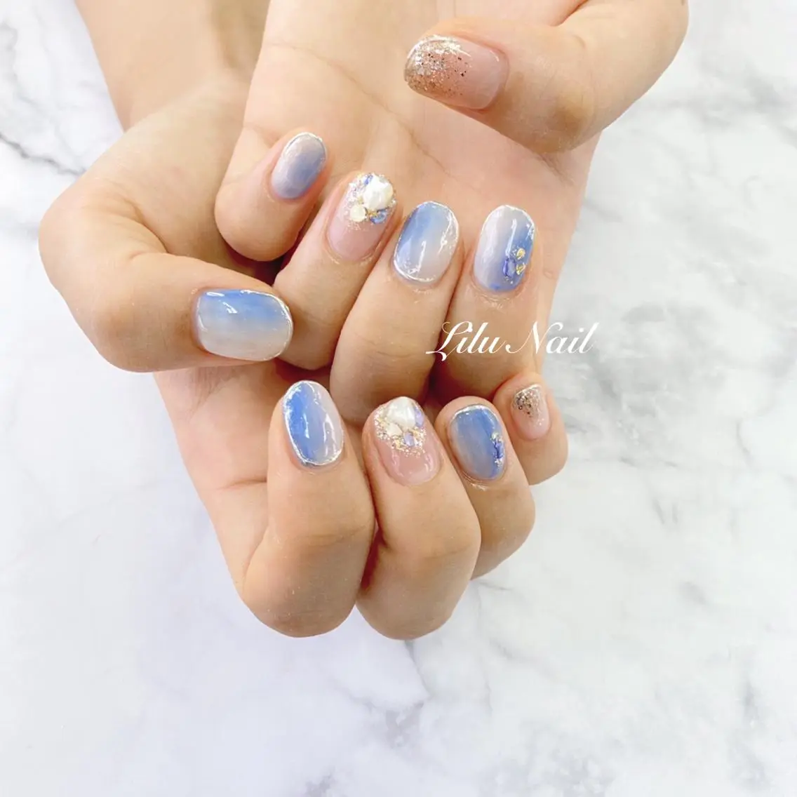 ネイル ニュアンスネイル モチの良さ◉ フィルインネイル♡のネイルデザイン