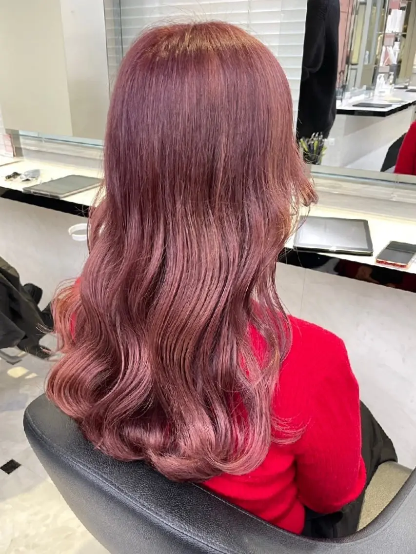 ロング カラー ヘアアレンジ ブラウンカラー 透明感カラー オレンジ ピンクカラー ロング 銀座/ショート/ メンズ/HINOKIのヘアスタイル
