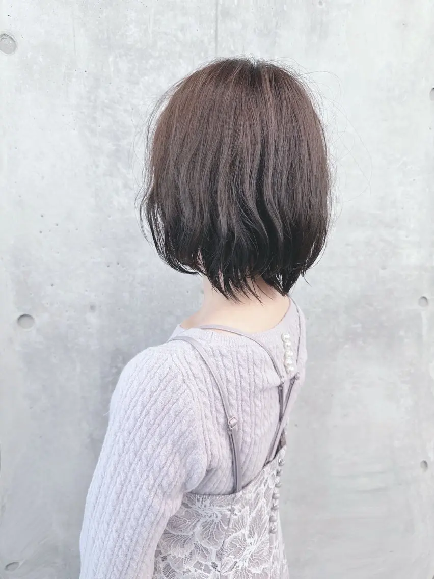 ショート カラー カット ヘッドスパ ボブ/ゆるふわ ボブパーマ/とういのヘアスタイル