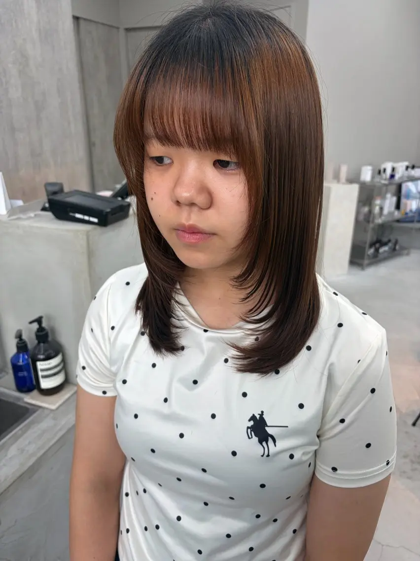 セミロング カット kurune chikaのヘアスタイル