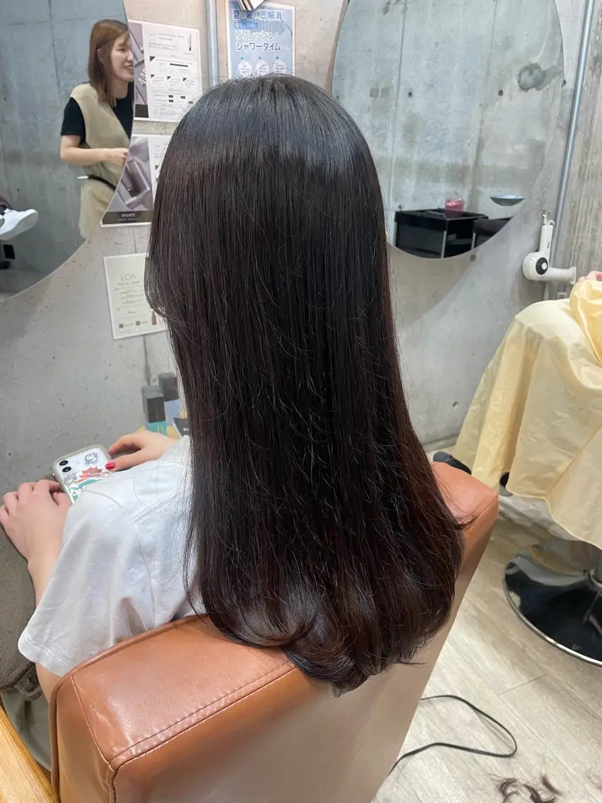 ロング カラー カット ヘアカラー トリートメント 東 史夏のヘアスタイル
