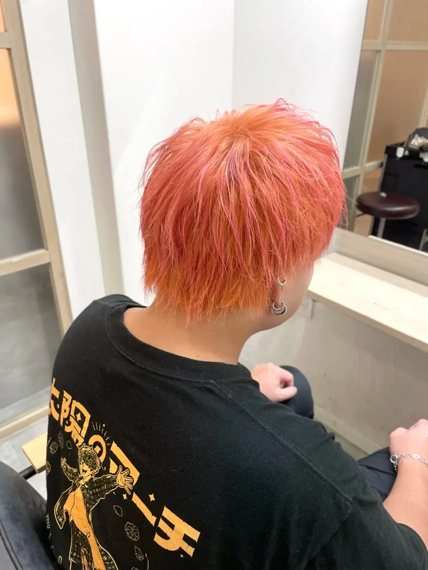 ミディアム メンズ メンズブリーチ ☁️ケアブリーチ￤ ウルフ￤Shioriのヘアスタイル