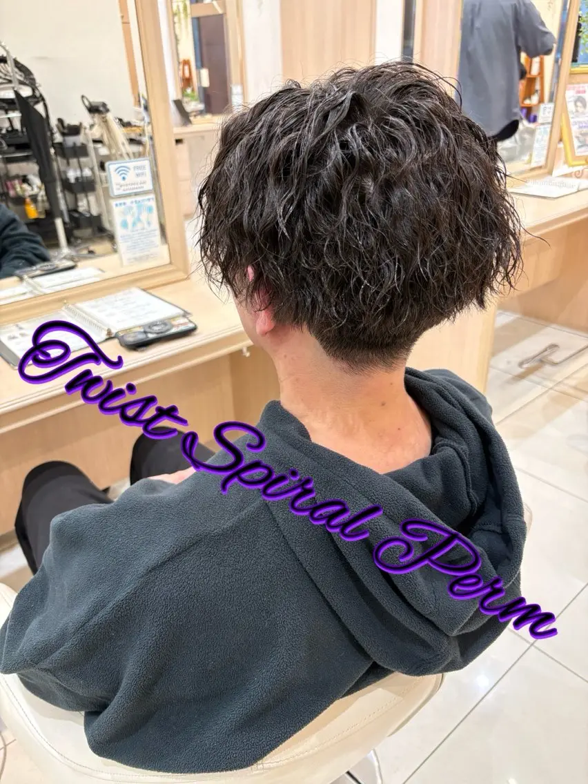 パーマ メンズ カット パーマ 片野 友椰のヘアスタイル