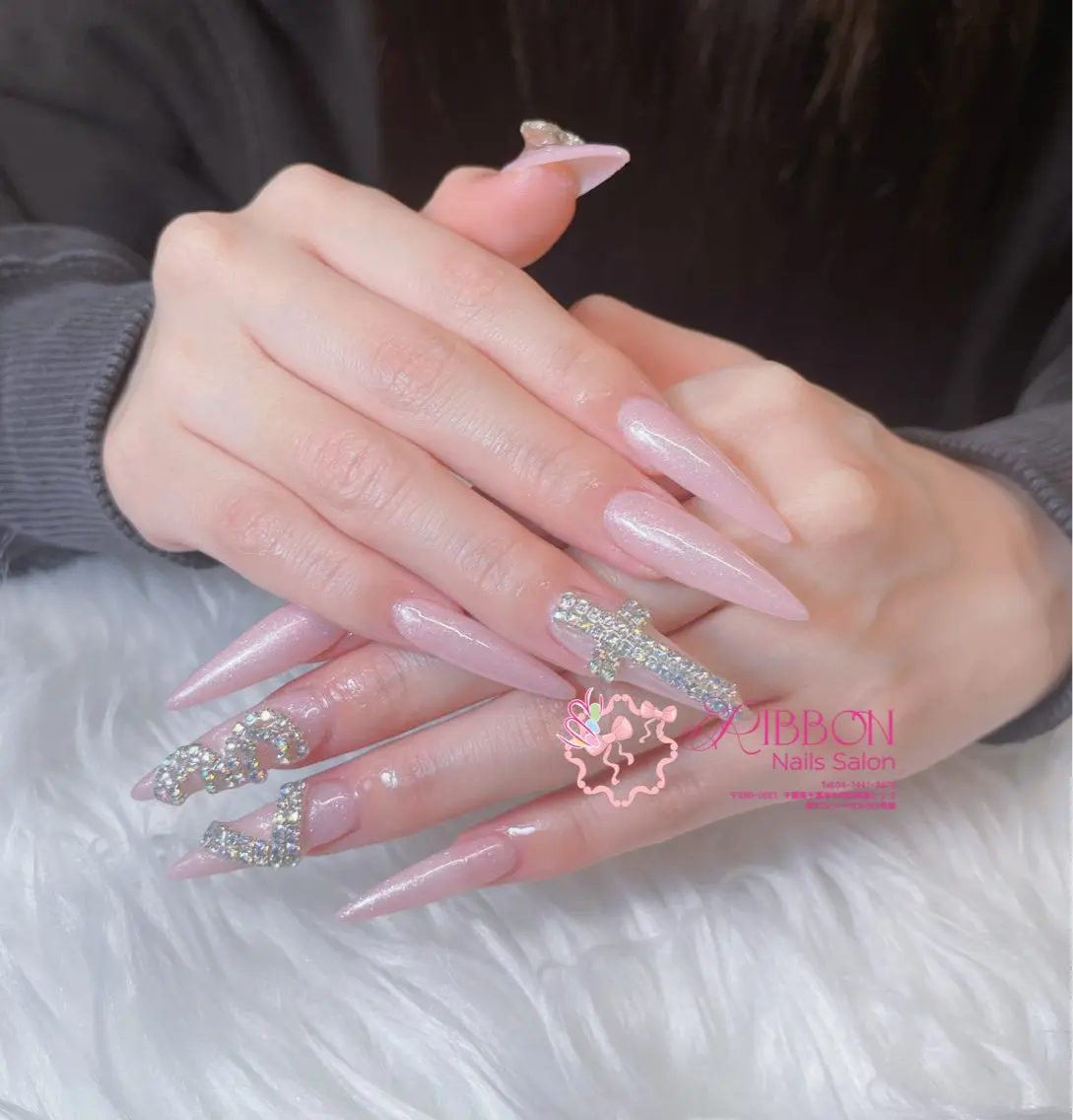 ネイル チークネイル フットネイル フレンチネイル グラデーション 韓国ネイル ハンドネイル Ribbonnail salonのネイルデザイン