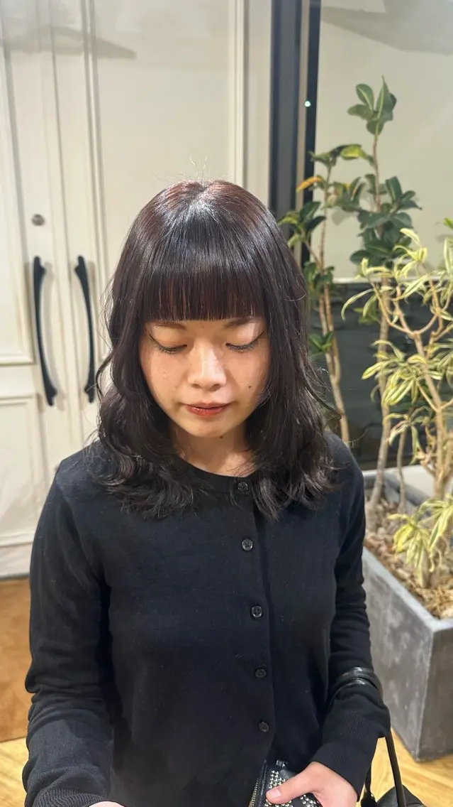 セミロング カット ヘアカラー 似合わせツヤカラー 【yate'】ユウナのヘアスタイル