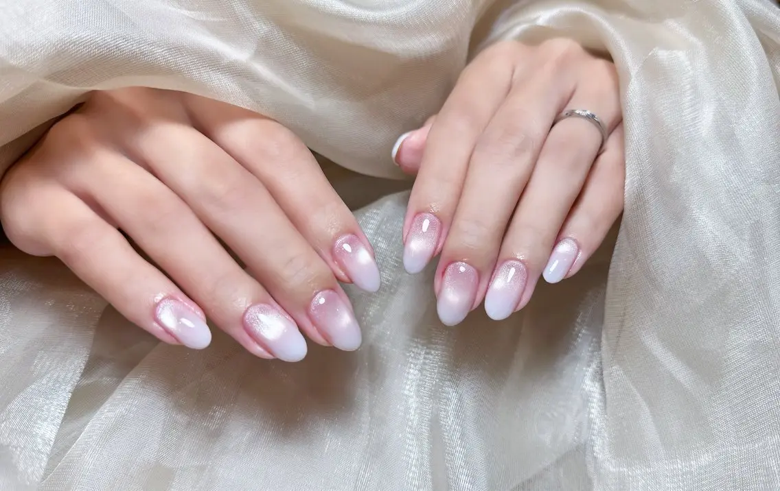 ネイル チークネイル 長さ出し フレンチネイル ジェルネイル 韓国ネイル ハンドネイル Lucky Nail Salon❶のネイルデザイン