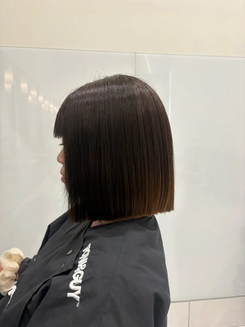 ミディアム カット 縮毛矯正 マツオ イヨリのヘアスタイル