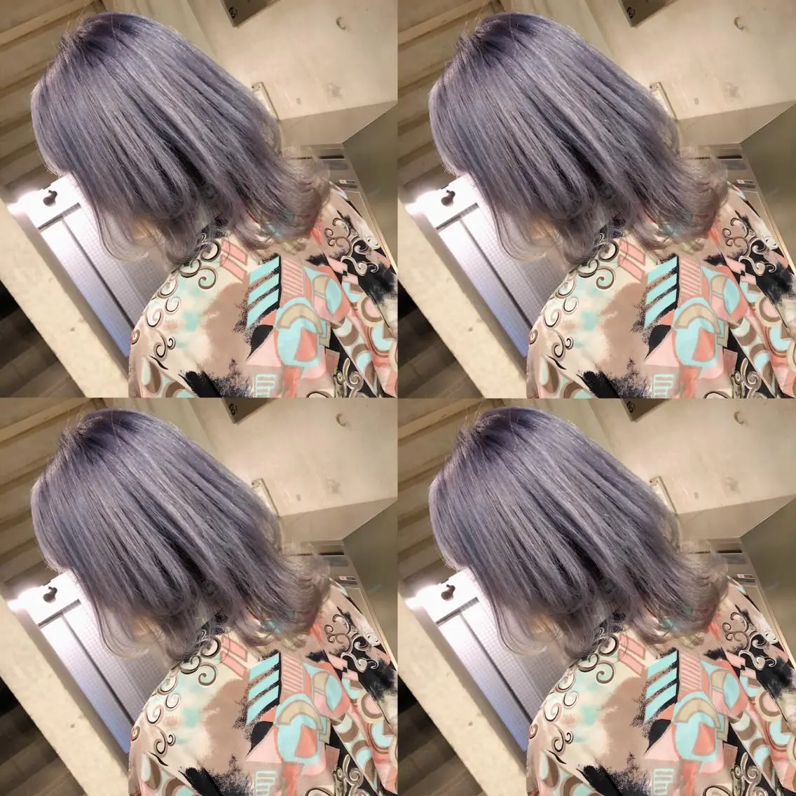 ミディアム カラー ヘアアレンジ メンズ キッズ カット ヘアカラー トリートメント 💟Chloe原宿店 🩶ハイトーンのヘアスタイル