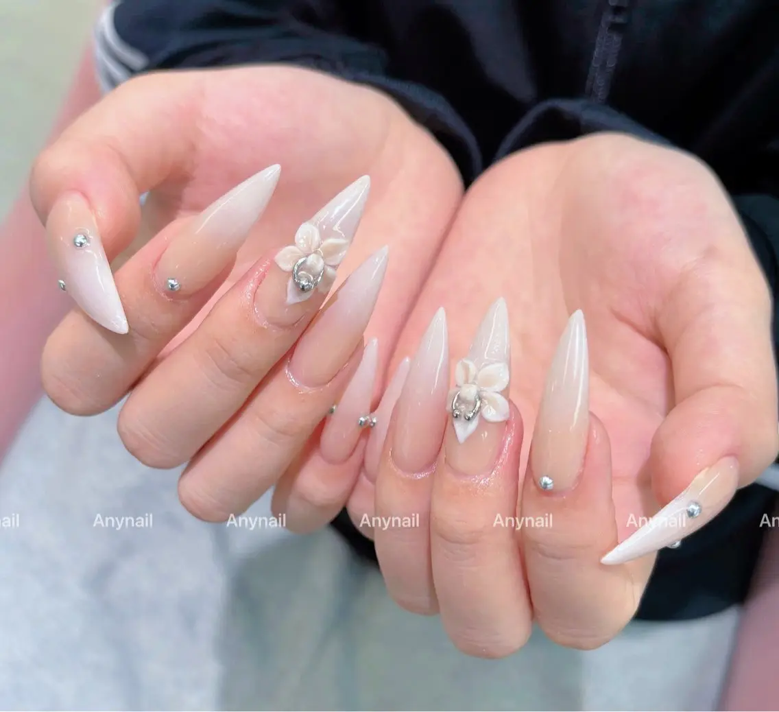 ネイル フットネイル フレンチネイル グラデーション ロングネイル マグネットネイル ハンドネイル Any nail新大久保店のネイルデザイン