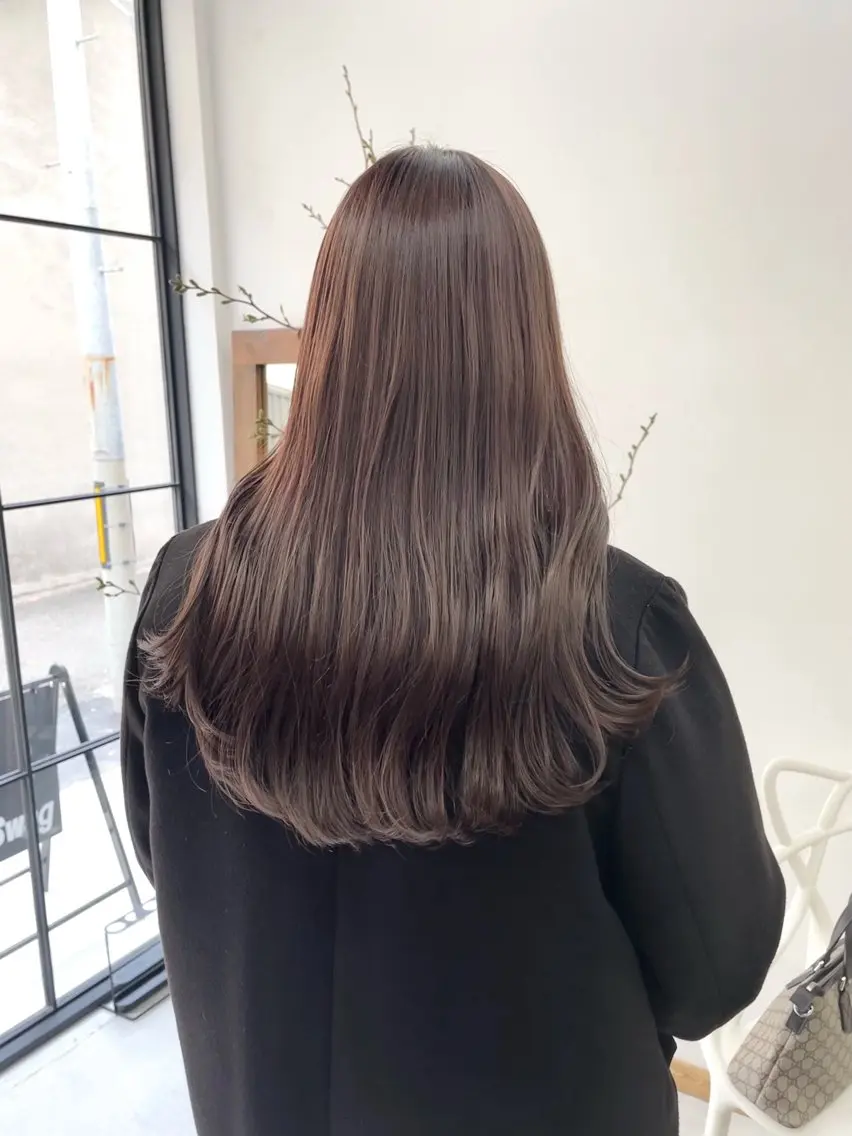 ロング カラー ヘアアレンジ ブリーチ ブラウンカラー ダブルカラー ブリーチなしカラー ena/ブリーチなし 透明感・レイヤー🎀のヘアスタイル