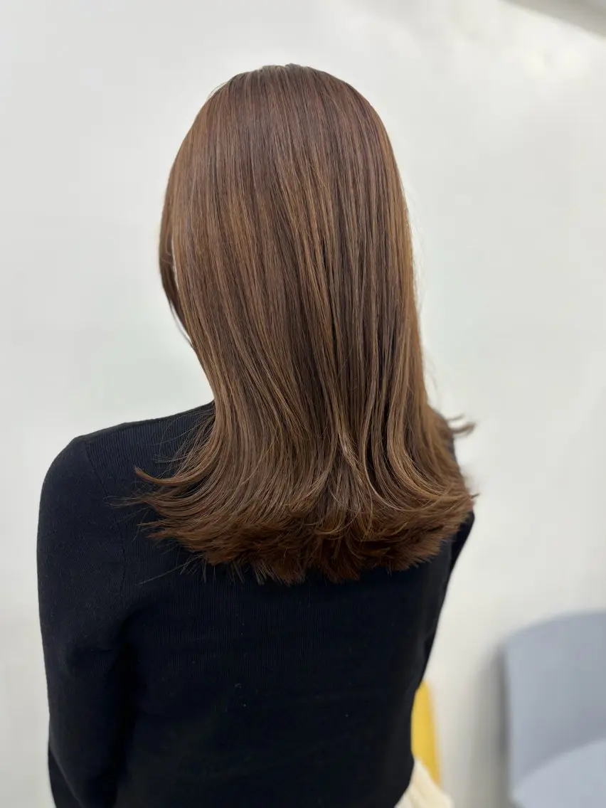 セミロング カラー カット ヘアカラー トリートメント 似合わせ美髪ヘア✨ 天王寺.阿倍野🌈のヘアスタイル