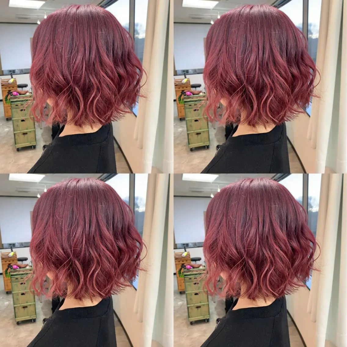 ミディアム カラー ブリーチ カシス ハイトーンカラー ピンクカラー トリートメント /カラー/NAOKIのヘアスタイル