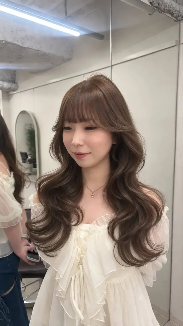 ロング カラー カット ヘアカラー トリートメント ヘッドスパ ヘアセット 盛れる艶カラー× レイヤーカット/咲来のヘアスタイル