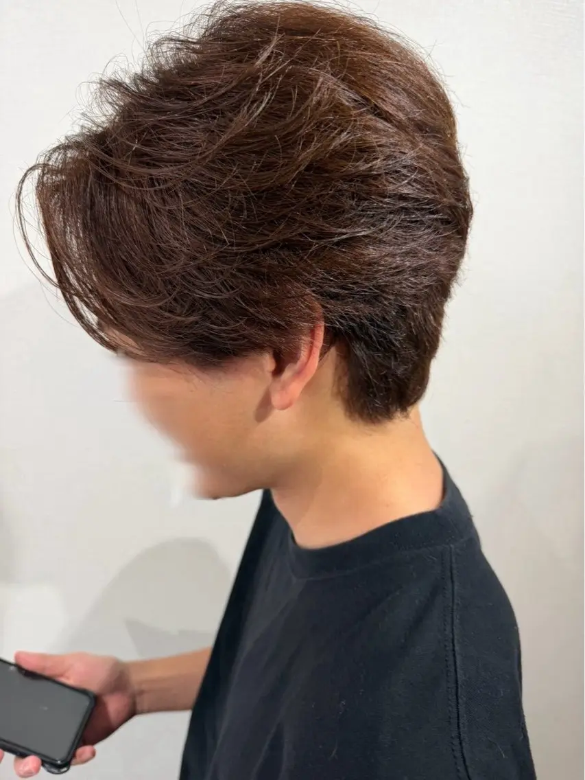 メンズセンターパートの写真