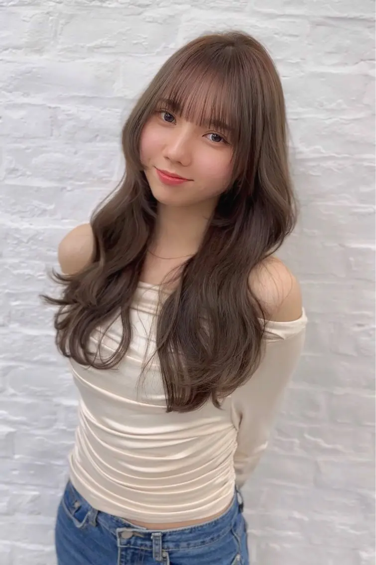 ロング カラー ヘアアレンジ 前髪顔まわりカット 🌈中村海聖のヘアスタイル