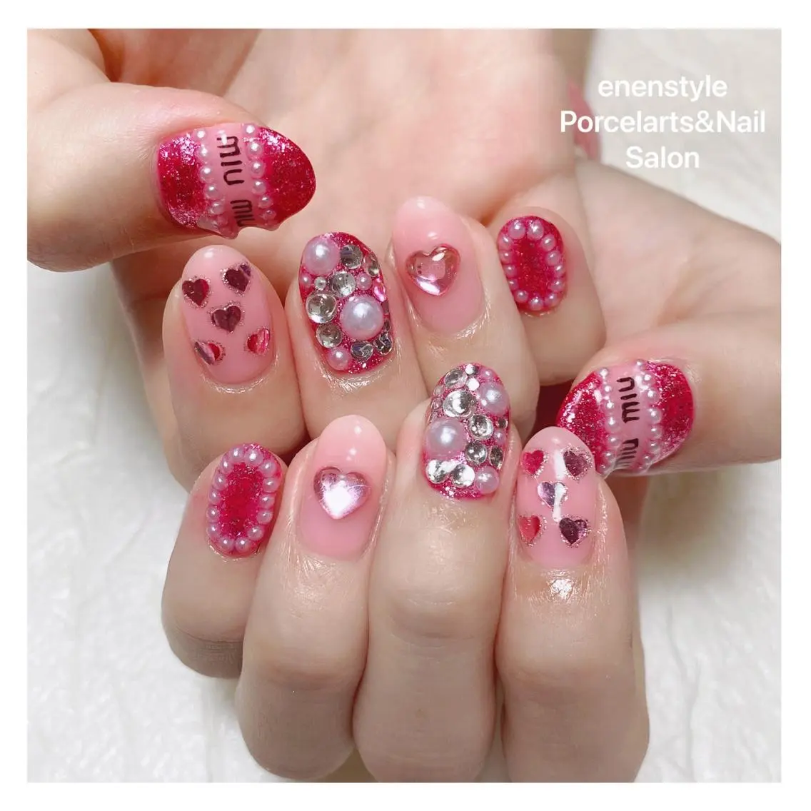 ミディアム ネイル 🐾enen style 🐾のネイルデザイン