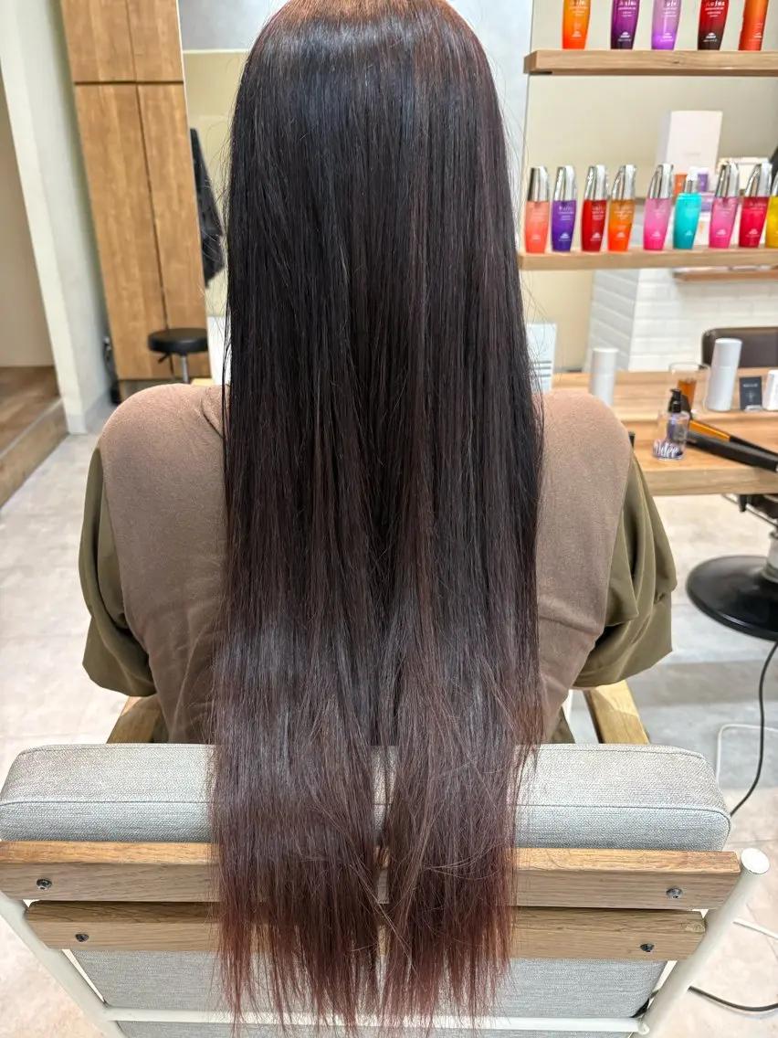 ロング 縮毛矯正 大坪 拓哉のヘアスタイル