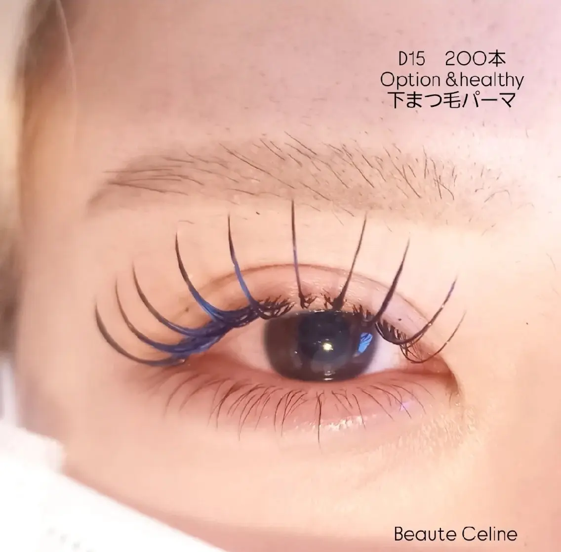 マツエク・マツパ 下まつげエクステ 一重×まつ毛パーマ マツエク LED✨beaute Celine🌛🌹のマツエク・マツパデザイン