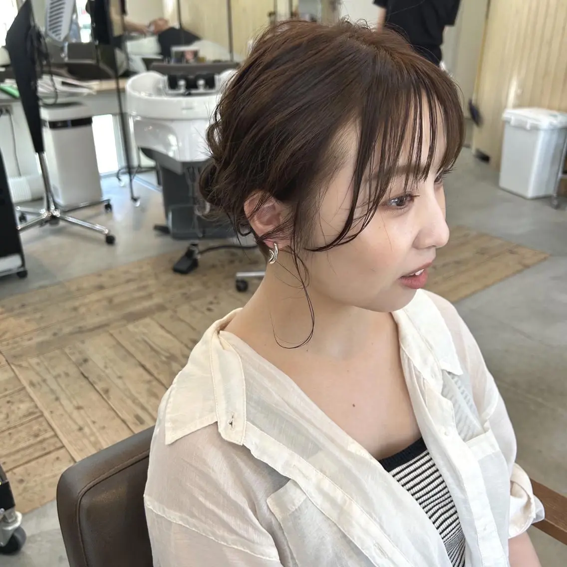 ミディアム カット ヘアカラー トリートメント 綿貫 美雪のヘアスタイル
