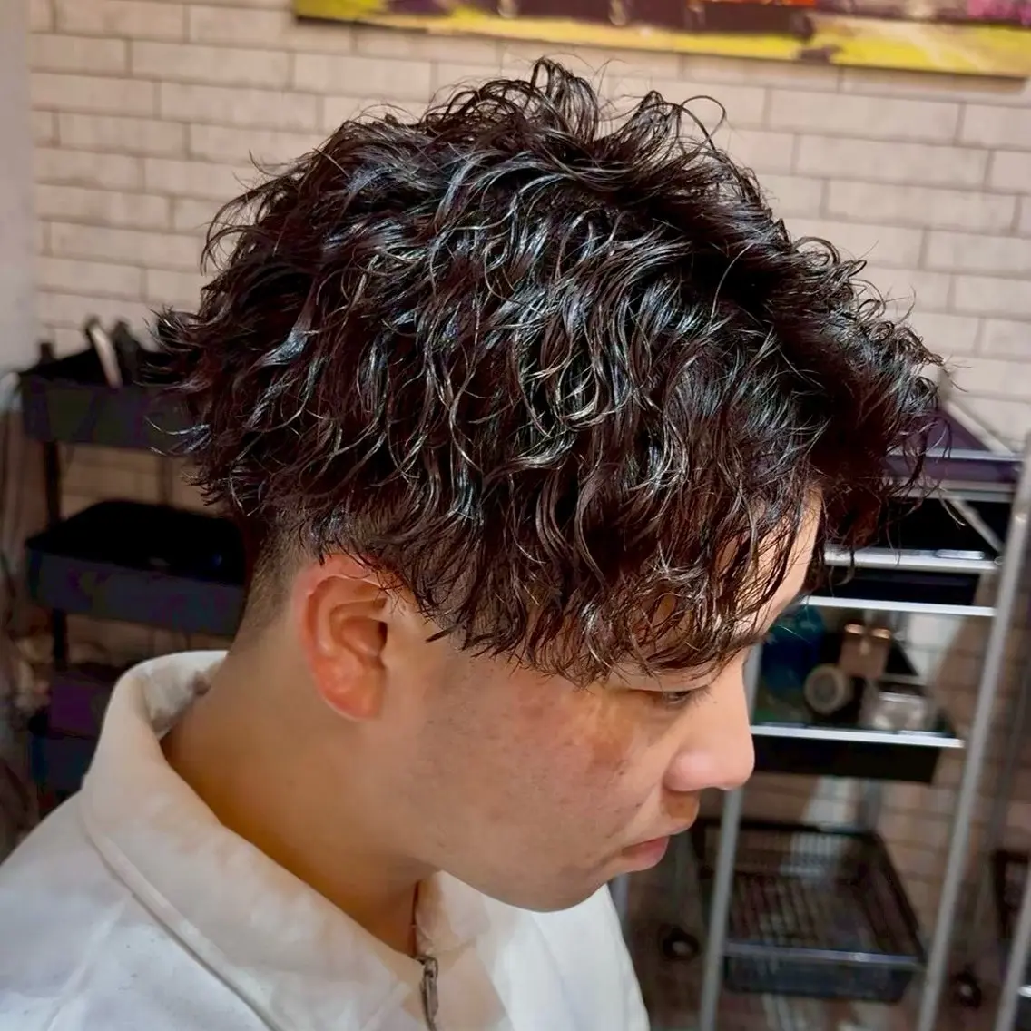 ショート パーマ メンズ シャドウ ツイスパ ニュアンスおがたのヘアスタイル