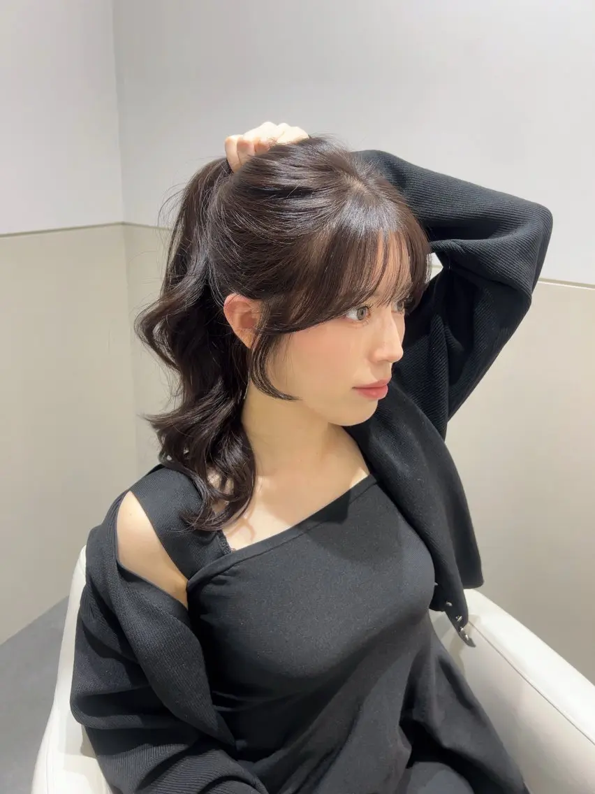 ロング カラー ブラウンカラー ダークブラウン 顔周りカット カット ヘアカラー トリートメント 🩷韓国ヘア/ヨシン モリ🩷Maikaのヘアスタイル