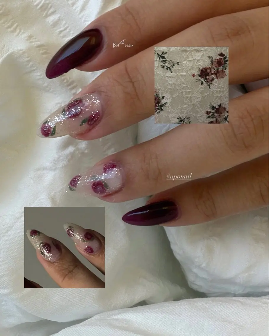 ネイル ボルドー ハンドネイル 岐阜ネイル🎀 Reinaのネイルデザイン