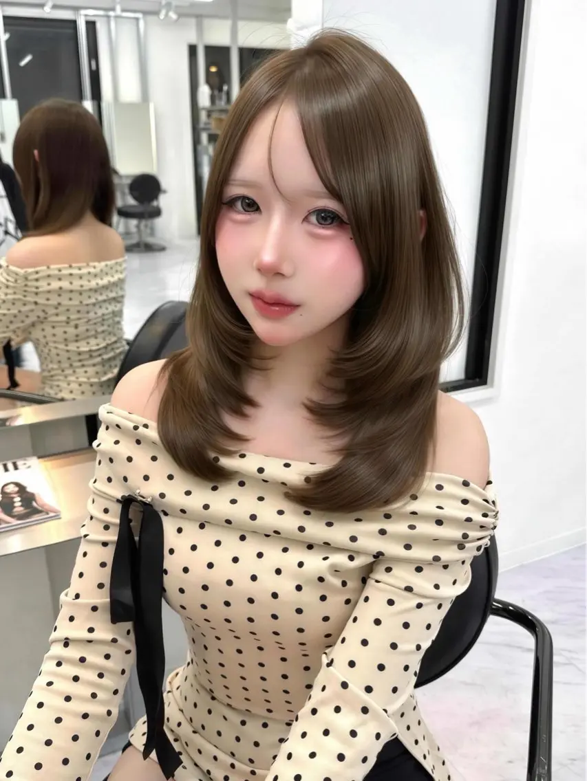 セミロング ヘアカラー トリートメント ヘアセット レオ /ViVIEのヘアスタイル