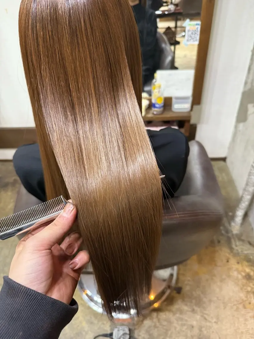 👩🏻限定⭐️cut×color×髪質改善ULTOWA TR⭐️ ブリーチ無の写真