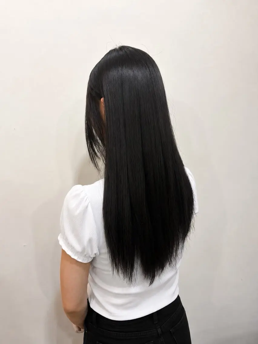 ロング カラー トリートメント ヘアカラー トリートメント ここね/暗髪/ 縮毛矯正/モデル募集のヘアスタイル