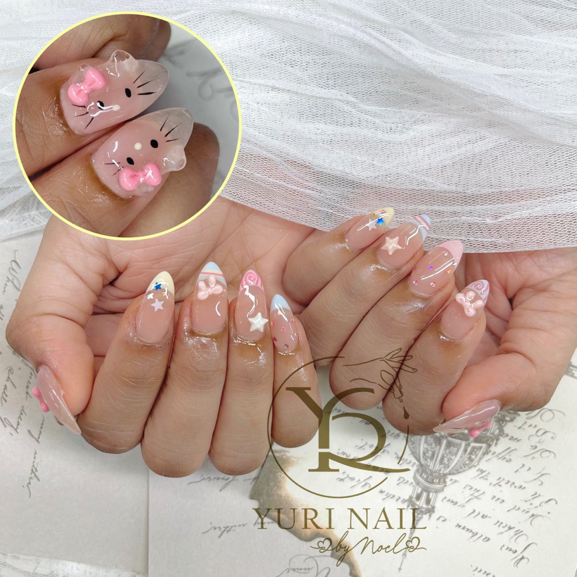 ネイル チークネイル フットネイル フレンチネイル グラデーション キラキラネイル ハンドネイル フットネイル ハンドケア YURI Nail Funabashiのネイルデザイン