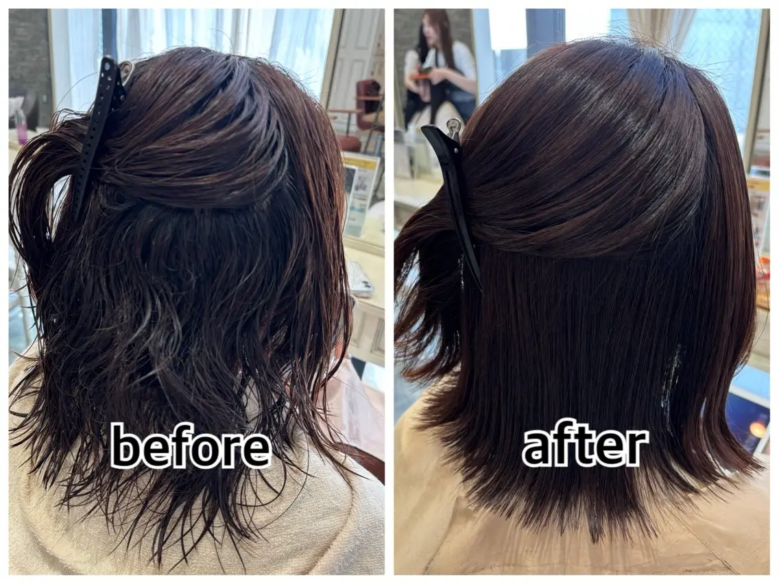 ミディアム 縮毛矯正 🫧髪質改善🫧ツヤ 髪🫧Terumiのヘアスタイル