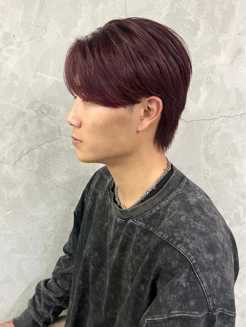 ミディアム カラー パーマ メンズ カット ヘアカラー 小塚 悠雅のヘアスタイル