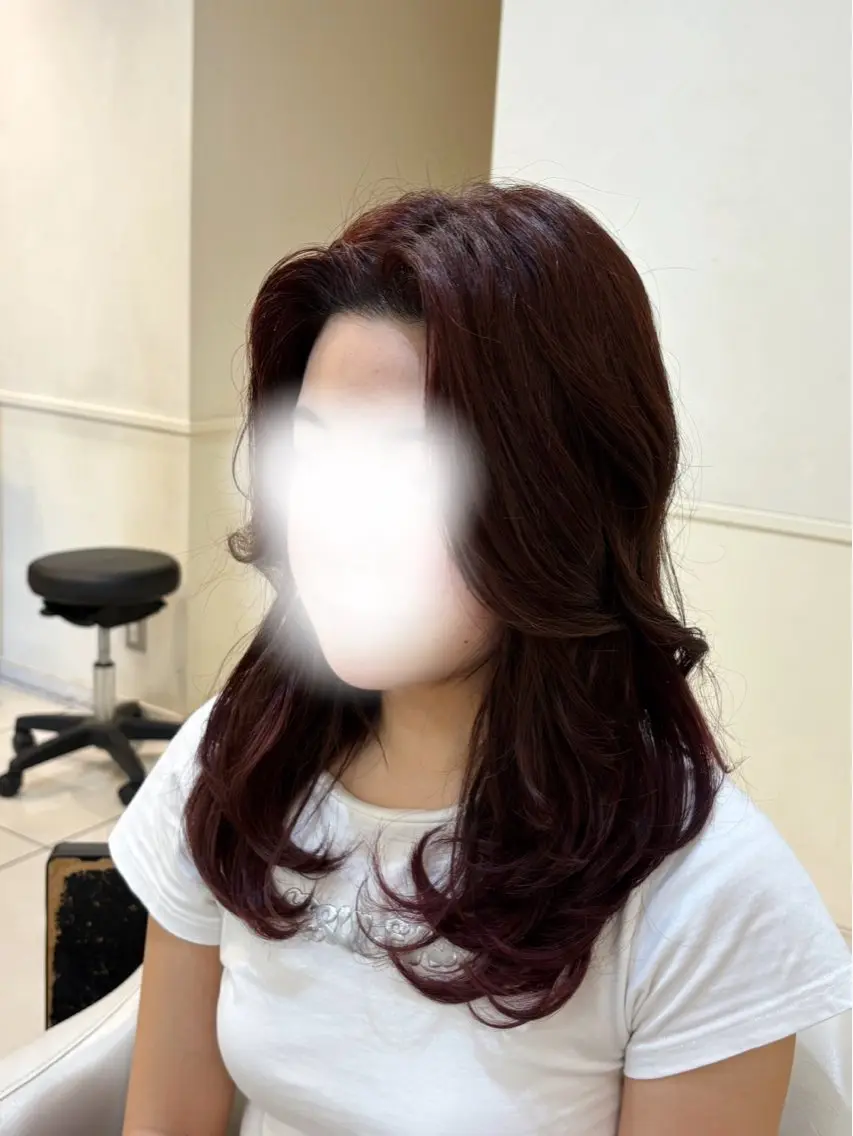 セミロング 韓国風ヘア レイヤーカット カット 高橋 佑のヘアスタイル