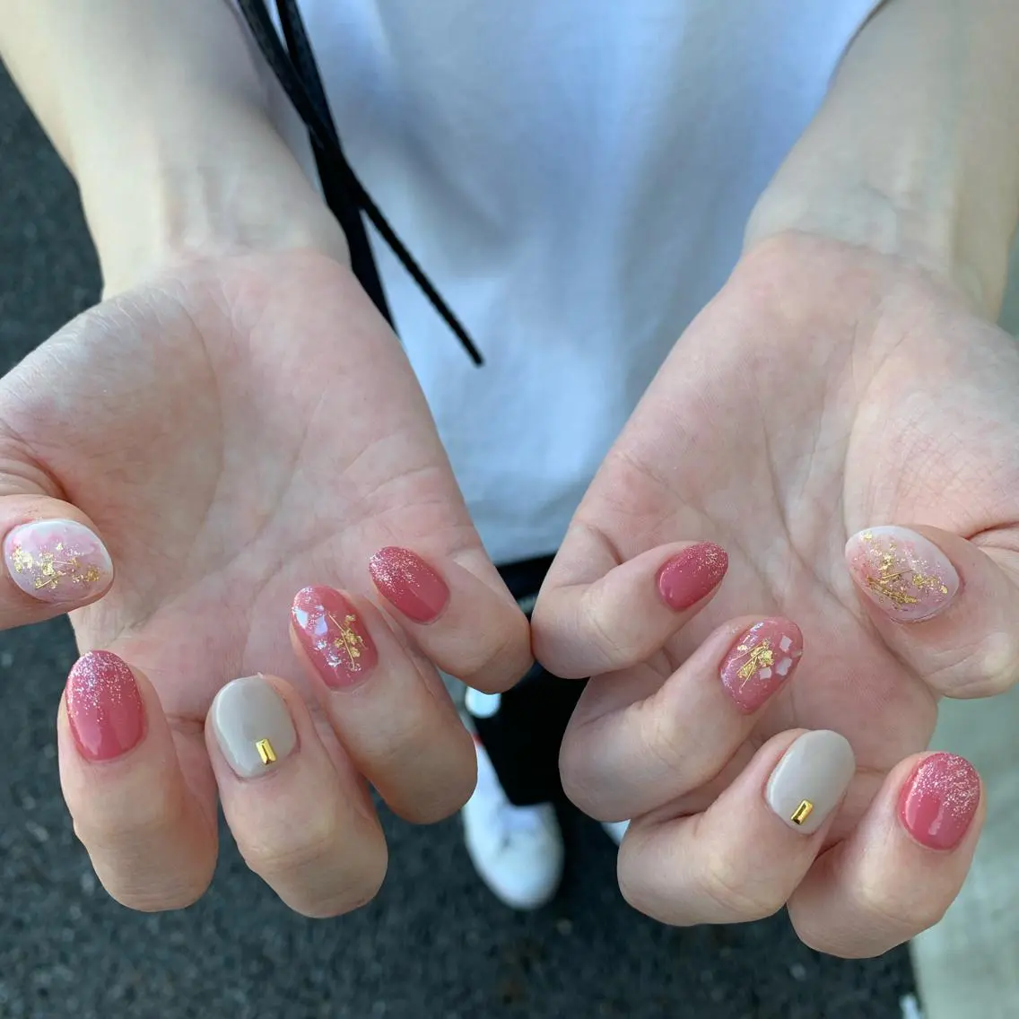 ネイル クリアネイル ピンク ハンドネイル 佐藤 穂乃香のネイルデザイン