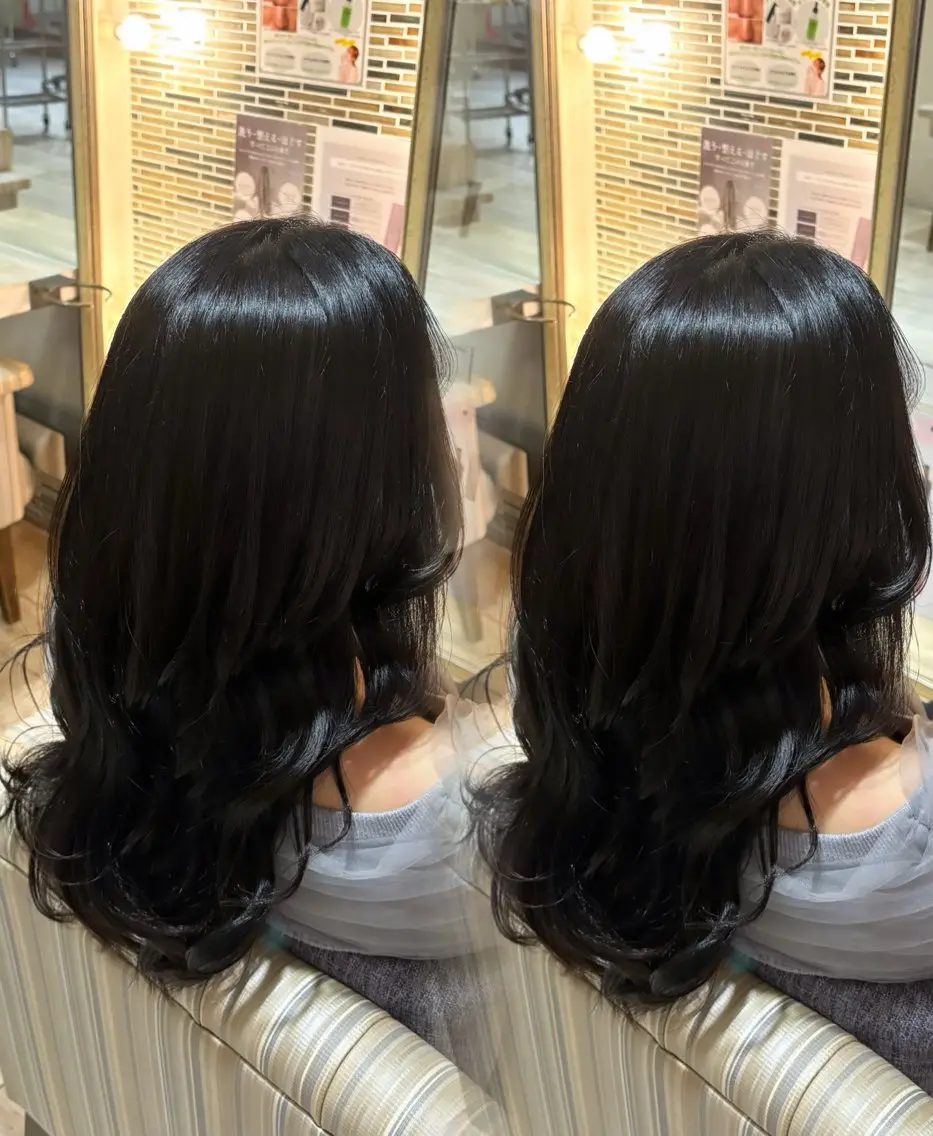 セミロング ヘアカラー 杉本 奈々美のヘアスタイル