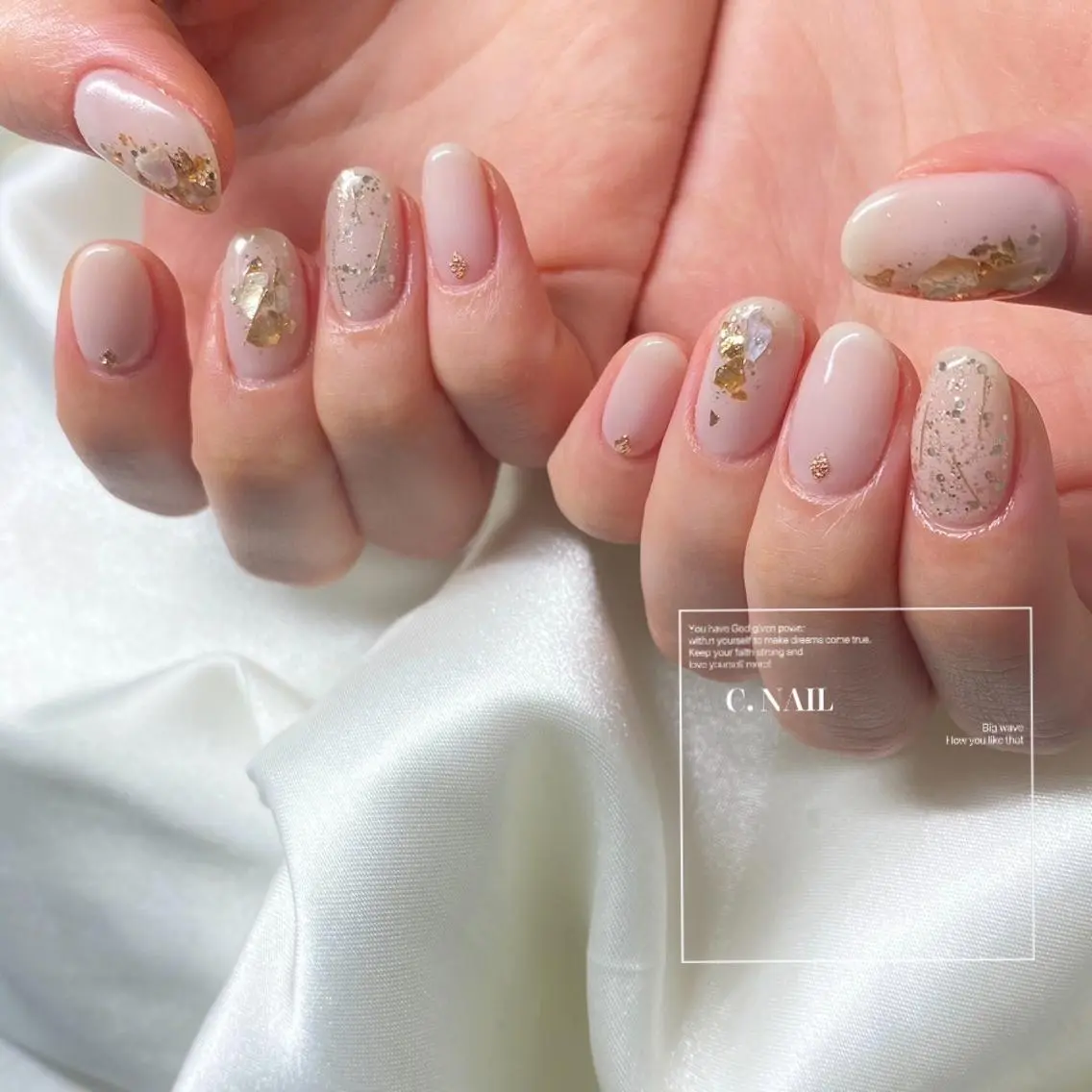 ネイル フットネイル フレンチネイル ジェルネイル キラキラネイル マグネットネイル C.Nail &Eyeのネイルデザイン
