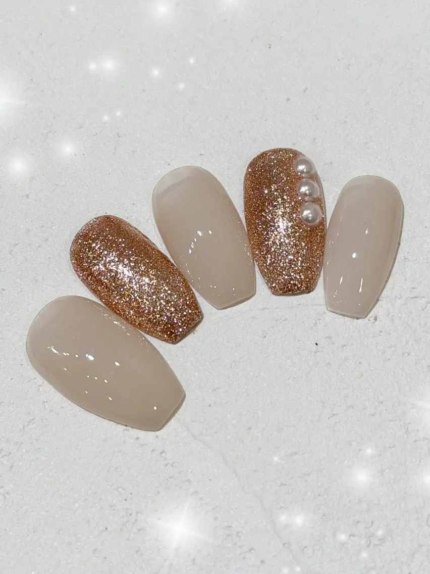 ネイル ゴールド ピンク Dress Me Nail 鈴木のネイルデザイン