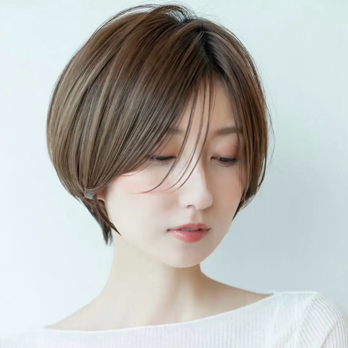ショート カラー 切りっぱなしボブ ショートボブ 丸みショート ボブ 韓国風ヘア 【渋谷】ボブ・ レイヤーボブ特化✂︎のヘアスタイル