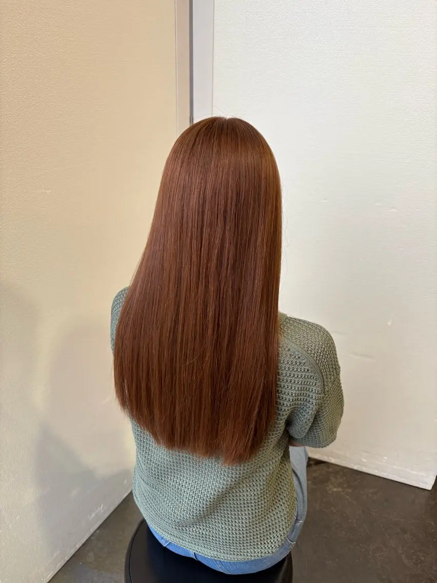 ロング カラー ベージュカラー ブリーチ ダブルカラー ブリーチなしカラー オレンジ ヘアカラー SARAJU仁川 _aya🌼のヘアスタイル