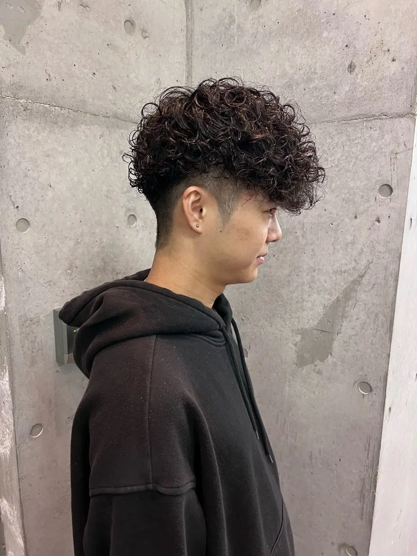 ミディアム パーマ メンズ スペインカール メンズ特化美容師 /たけしのヘアスタイル
