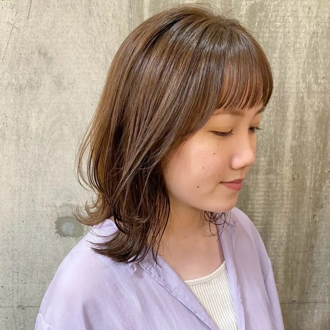 セミロング カラー レイヤーカット レイヤーカット/ 根本瑠実のヘアスタイル