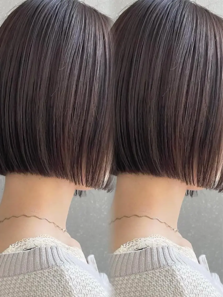 ショート 縮毛矯正 ヘアカラー 縮毛矯正 HINA 仙台/ ダブルカラー/カラーのヘアスタイル