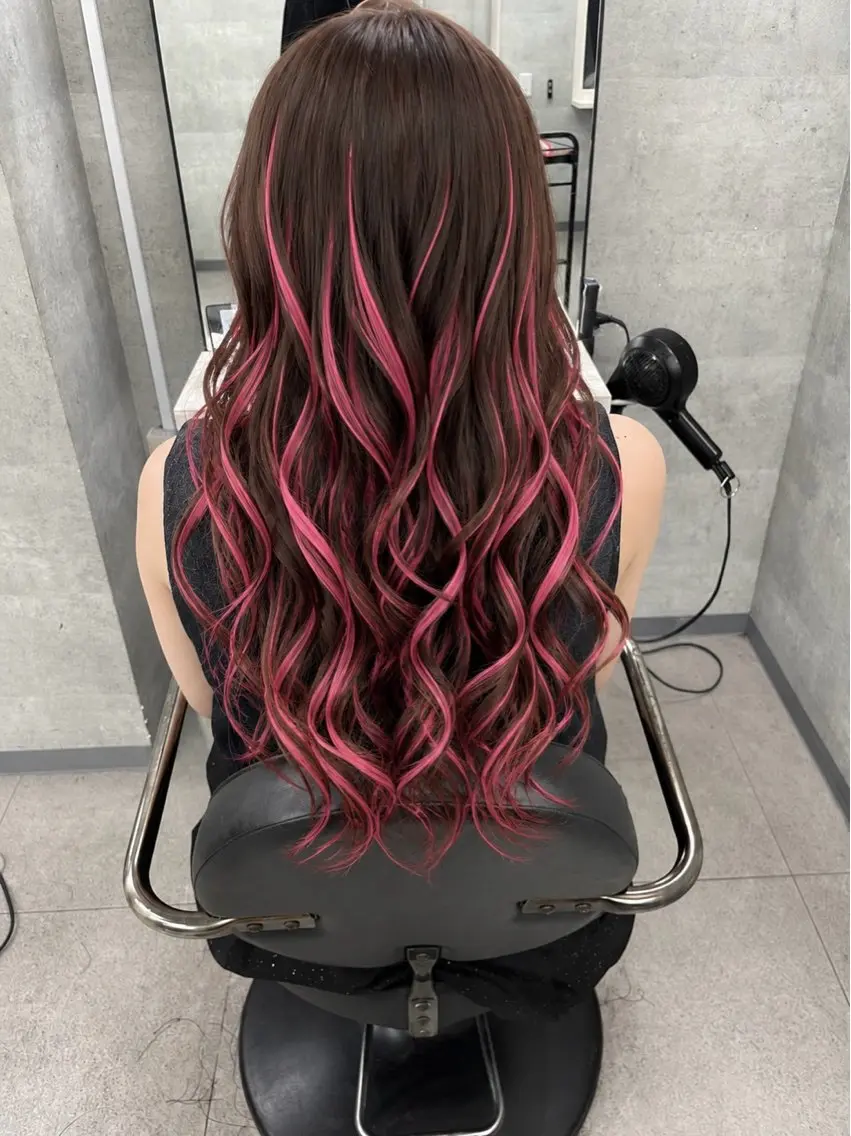 ロング カラー 新宿美容院 ダブルカラーのヘアスタイル